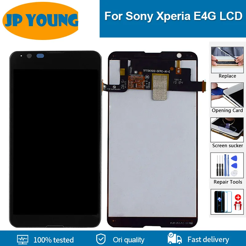 Оригинальный дисплей для Sony Xperia E4G, ЖК-сенсорный экран, дигитайзер в сборе, Замена для Sony E4G E2003 E2006 E2053, ЖК-дисплей с рамкой