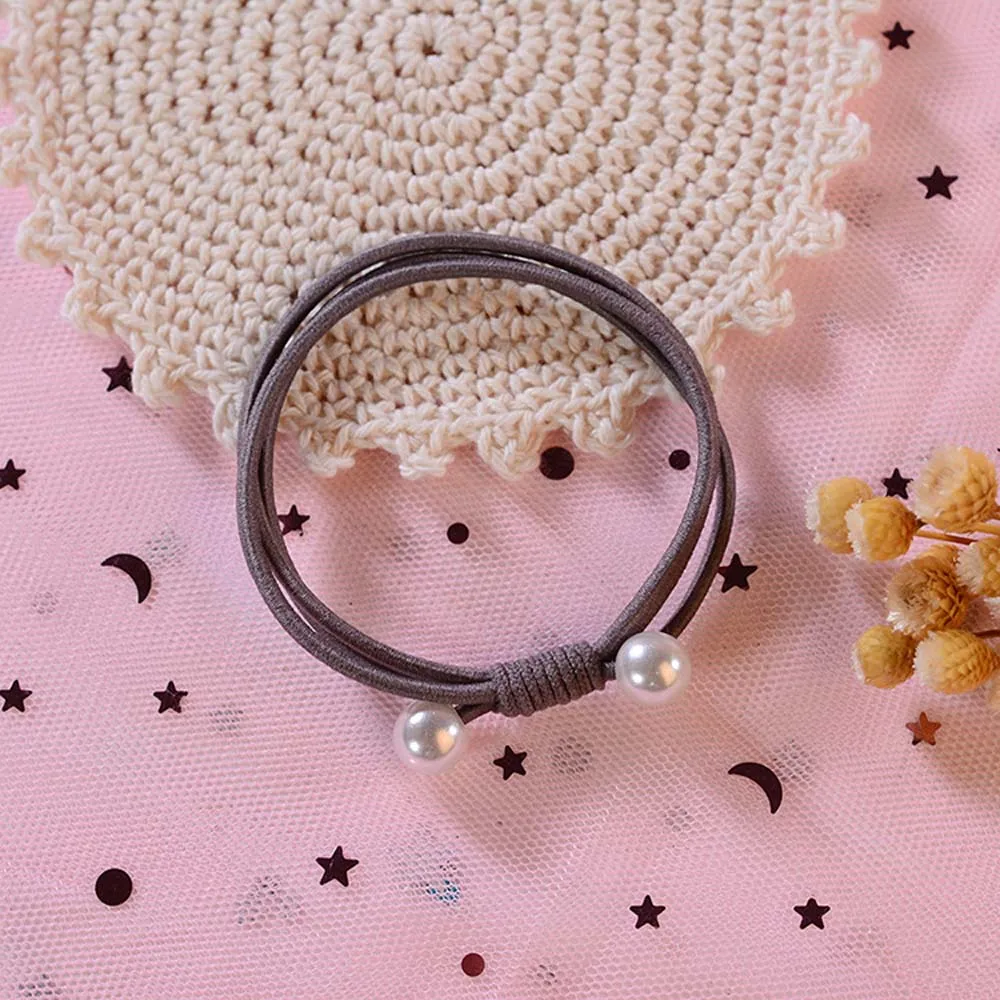 5pcs 1-5 шт., Женские аксессуары для волос, повязка на голову для девочек, трехслойная резинка, имитация жемчуга, шар, звезда, эластичные резинки для волос, ювелирные изделия для девочек - Цвет: 5pcs