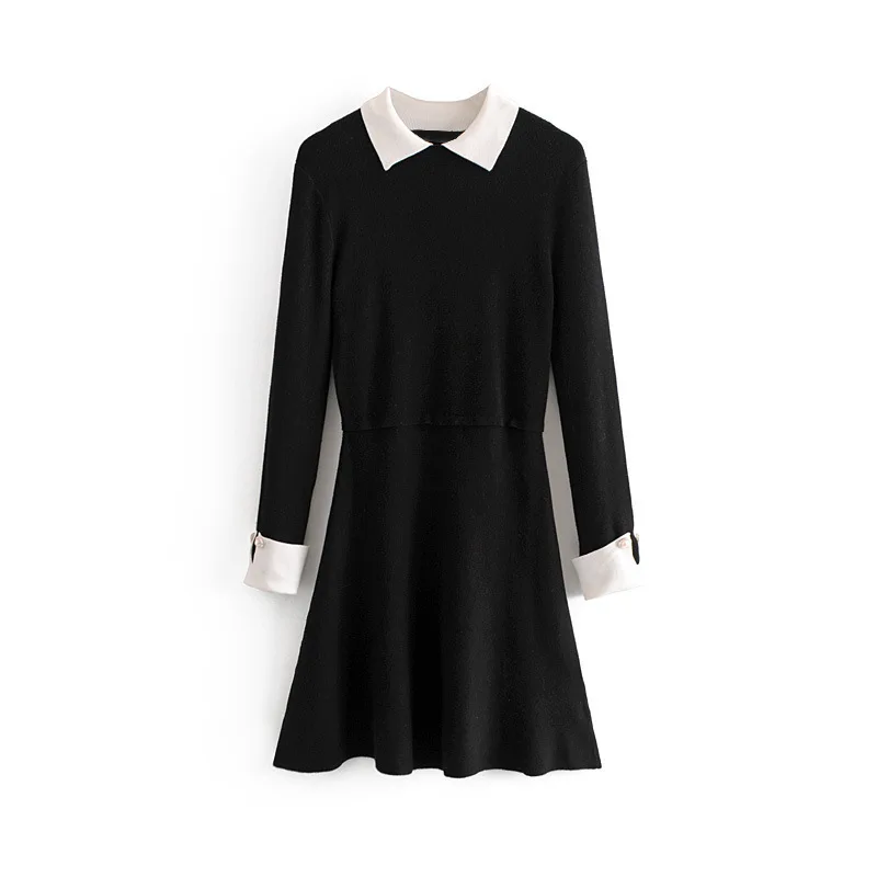 

2018 Western Style Autumn And Winter WOMEN'S Dress New Style Jewelry Button Long-sleeved Dress