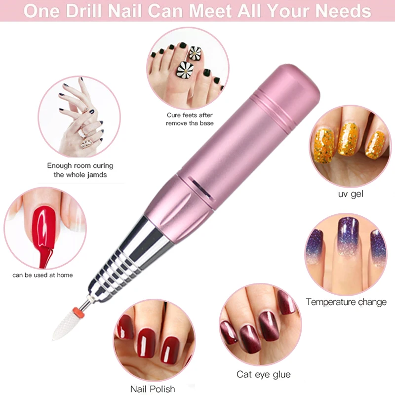 Nail Drill Machine 35000 RPM Electric Nail Drill Manicure Set USB Portable Nail Drill Pen For Manicure Gel Milling Salon
