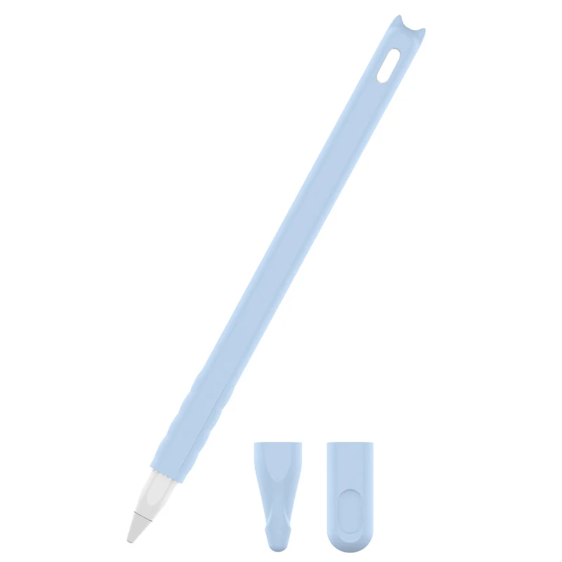 Blue Силиконовый защитный чехол с милым рисунком медведя для Apple Pencil 2, стилус, крышка-держатель, чехол для iPad Pencil 2, аксессуары - Цвета: Blue