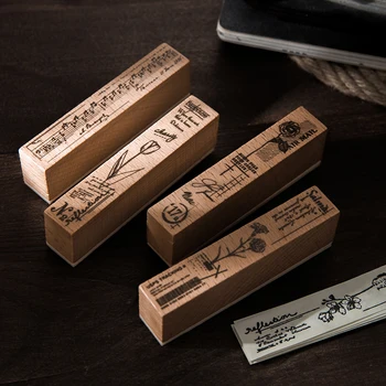 

Classical butterfly music plant Flowers wood stamp DIY wooden rubber stamps for scrapbooking stationery standard stamp