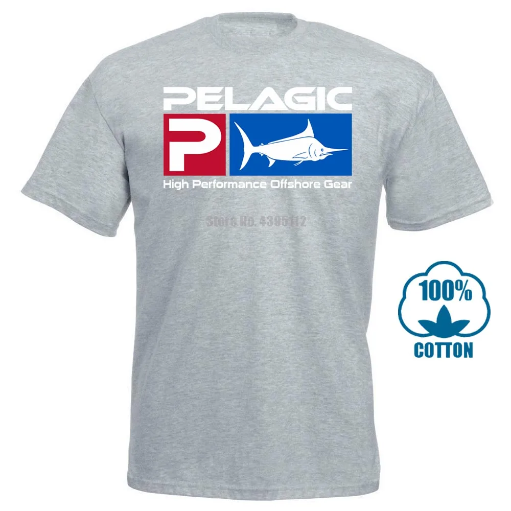 Новая футболка Pelagic Fisher Offshore, графическая футболка черного цвета, размеры s m l Xl 2Xl, хлопок, футболка, Топы - Цвет: Серый