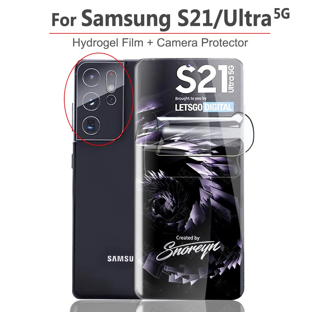 Clear Case En Screen Protector Voor Samsung Galaxy S21 Ultra Case Hydrogel Film Camera Film Op Samsung S Plus Cover S21 Phone Screen Protectors Aliexpress
