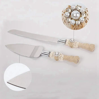 

Rustic Wedding Cake Knife and Server Set Wedding Cake Knife Serveing Country Style Wedding Cake Cutter Set for Partys Wedding Bi