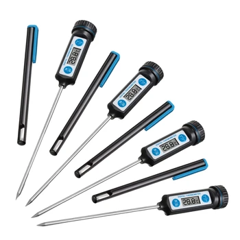 

4 Pcs Meat Thermometers Digital Food Thermometer Kitchen Cooking Thermometer with Long Probe for BBQ Meat Milk Water