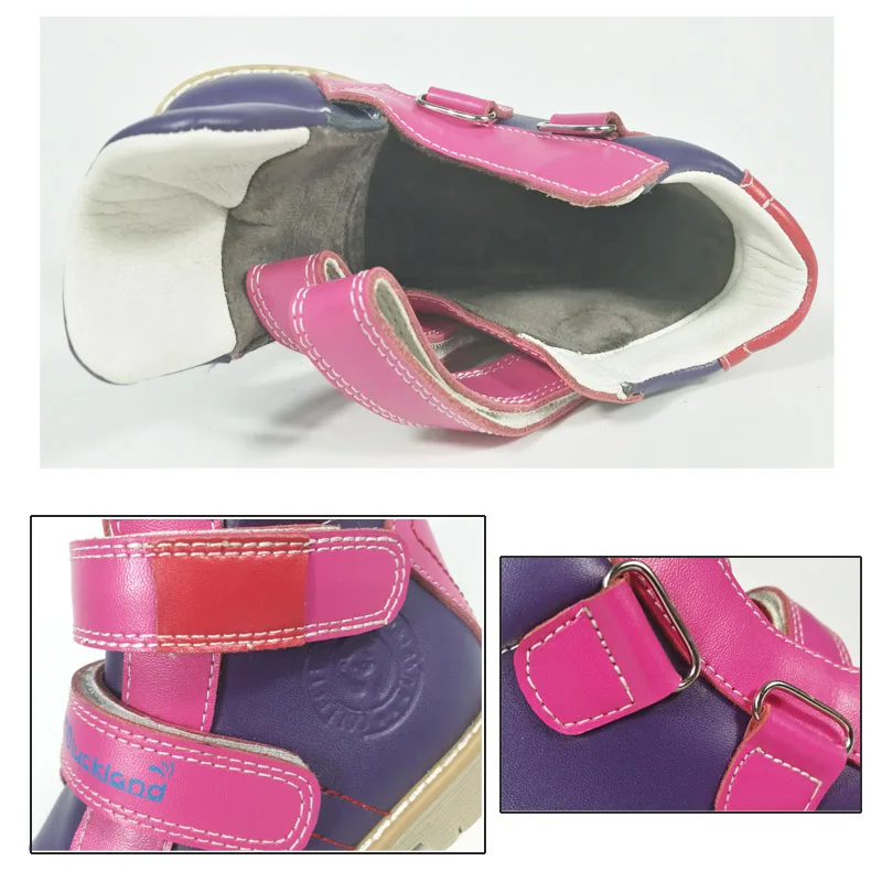Ortoluckland/детская повседневная обувь из натуральной кожи; оригинальная ортопедическая обувь для девочек; сезон осень-весна; цвет коричневый, темно-синий, фиолетовый; ботильоны