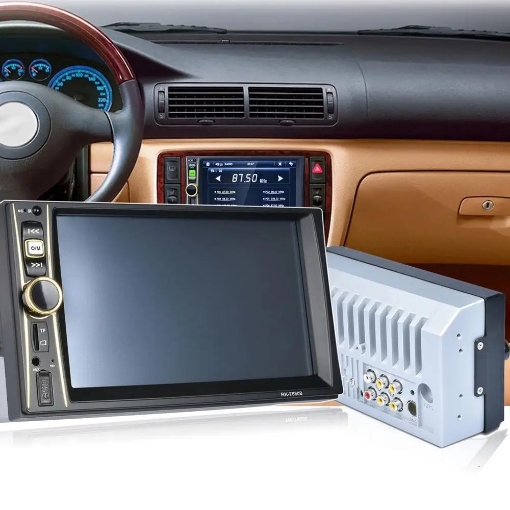 

Car Radio Player Stereo MP5 Car Audio USB Aux TF In-Dash FM Auto Radio With Rear View Camera Remote Control