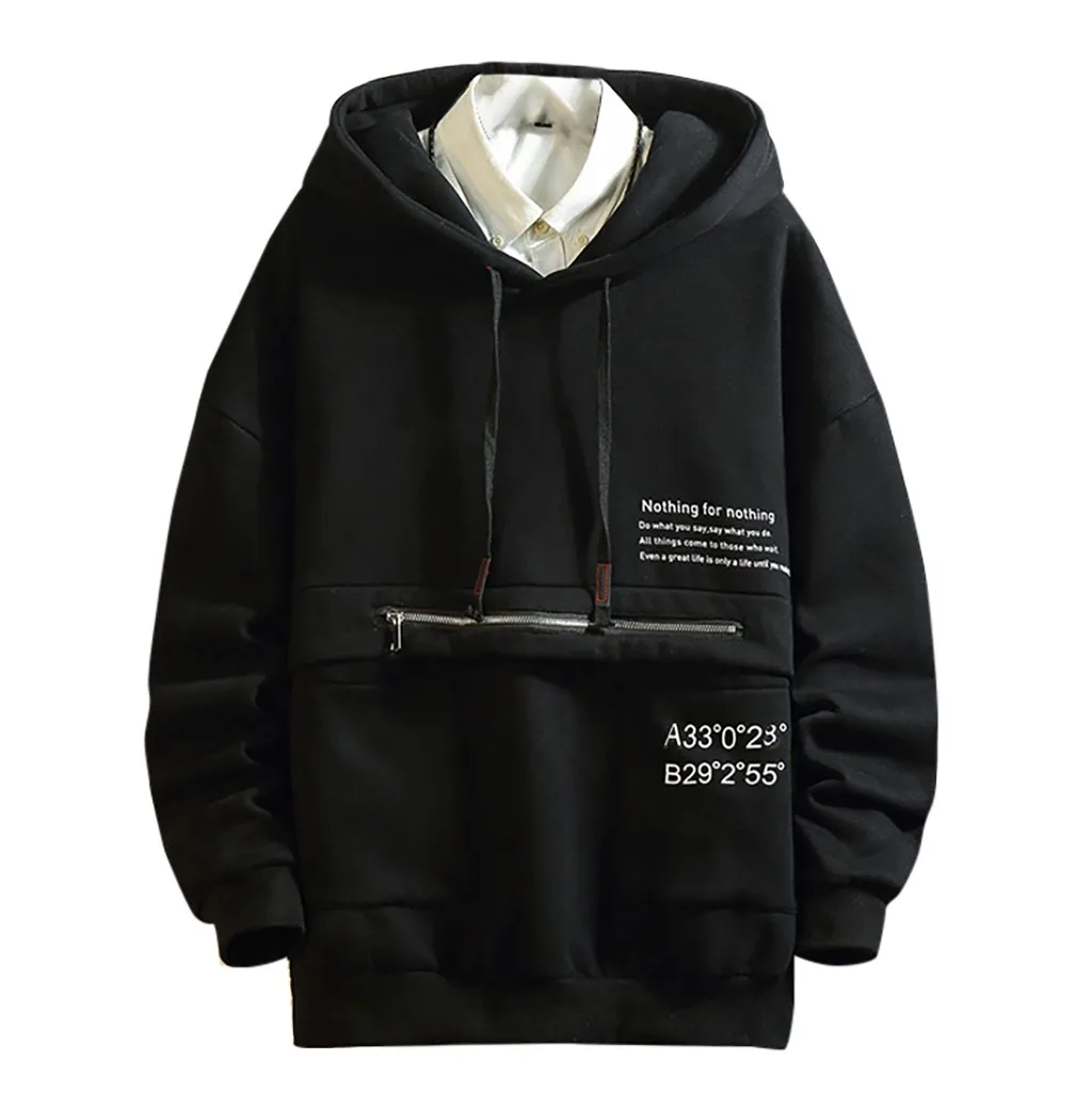 Men's Casual Fashion Plus Size Printing Hoodie Fleece Sport Sweatershirt Tops