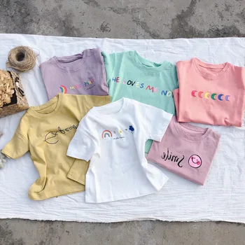 

3185 Spring Children's Wear New Boys' And Girls' Personalized Korean T-shirt Children's Printed Short Sleeve Top