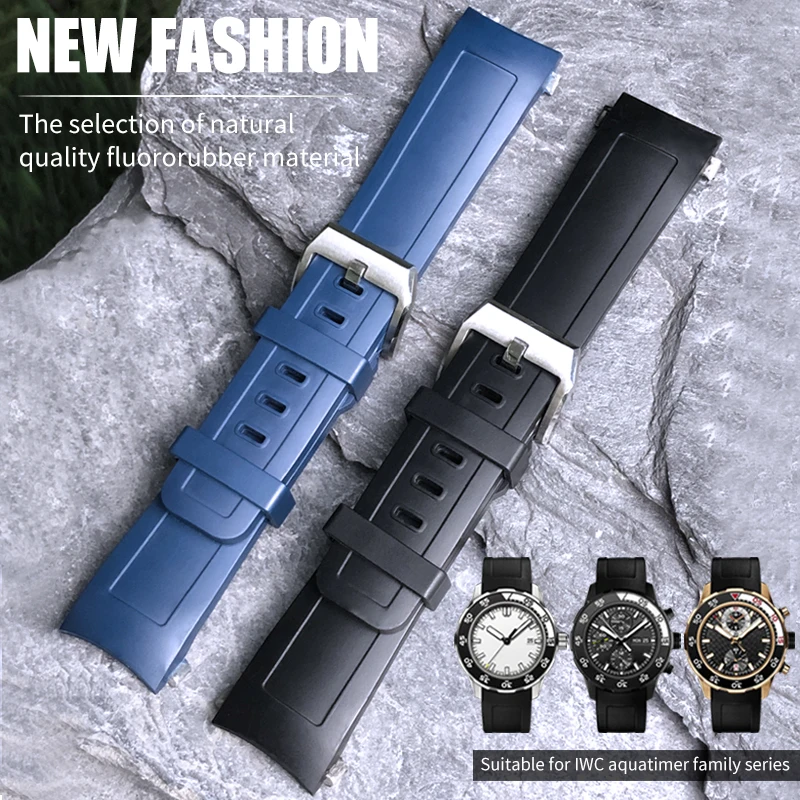Ремешок силиконовый для IWC Aquatimer IW3768/3290/3568/3767 водонепроницаемый 22 мм|Ремешки