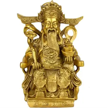 

Pure copper god of wealth statue living room offering ornaments