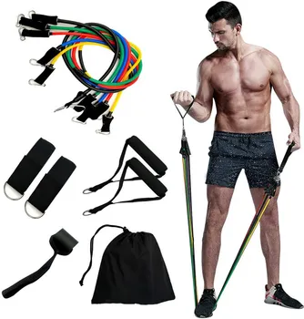 

11 Pcs Yoga Band Tube Resistance Bands Set Fitness Elastic Rubber Band Training Workout Expander Pull Rope Gym Fitness Equipment
