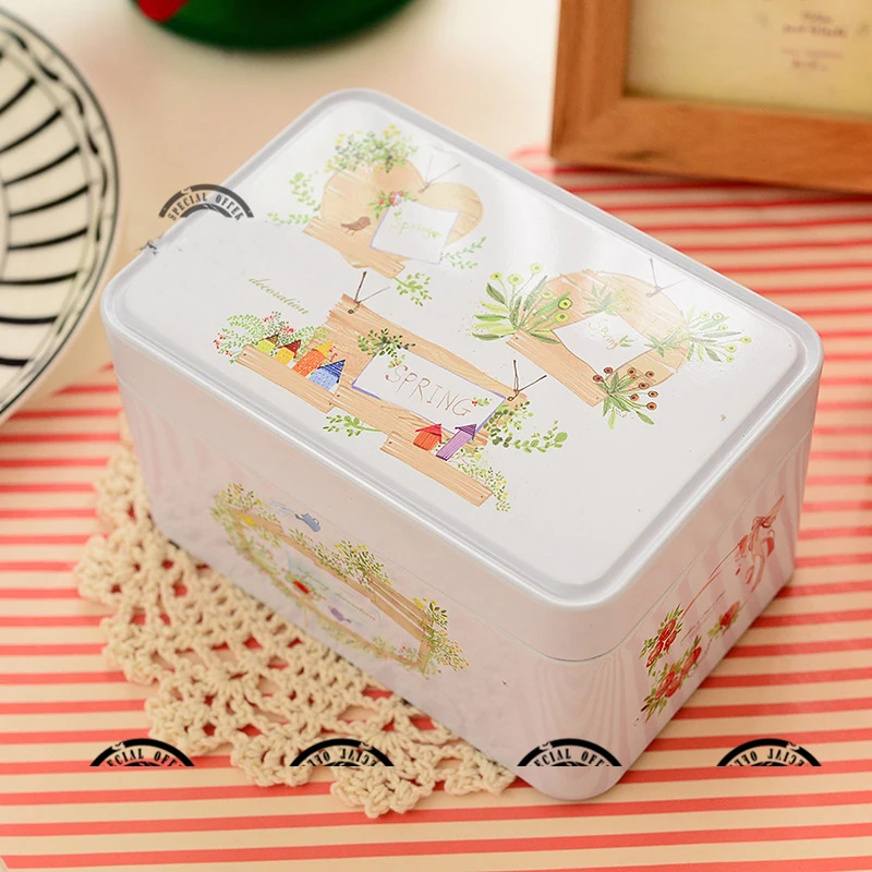 Caja de almacenamiento de 5 piezas con candado, recipientes de té, caja de  lata con candado, caja de recuerdo de metal, caja de regalo de galletas