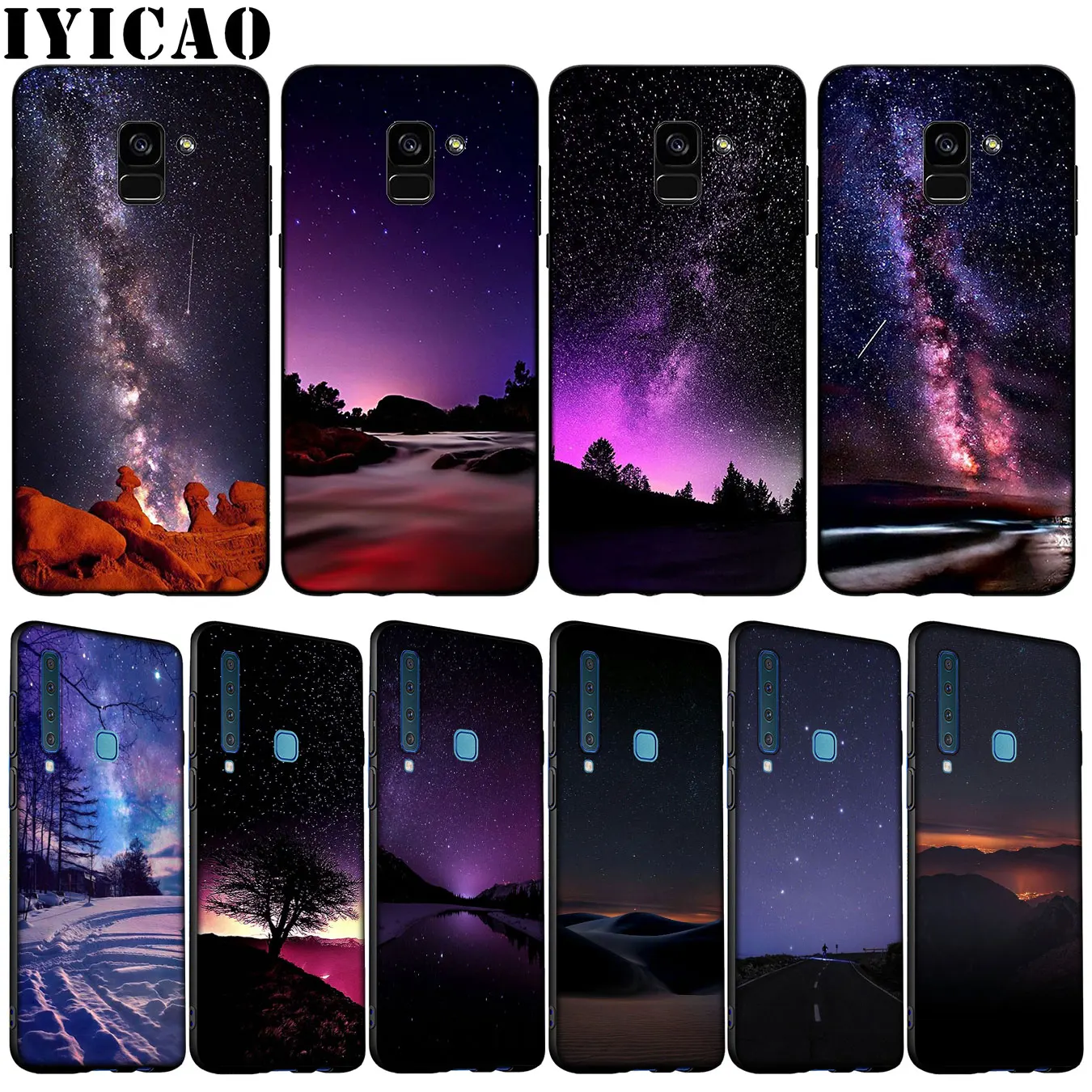 Мягкий чехол для телефона IYICAO Starry sky Samsung Galaxy A51 A71 A81 A91 A41 A21 A11 A01 A2 Core J8 J7 J4 J6 Plus Prime 2018