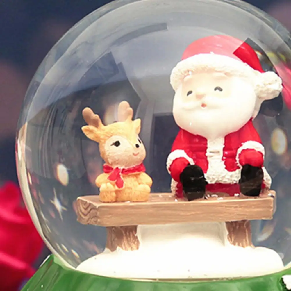 Рождественская музыкальная шкатулка в виде хрустального шара с светильник снежинки Рождественский год День рождения свадебный подарок Рождественский снежный шар стеклянная музыкальная шкатулка