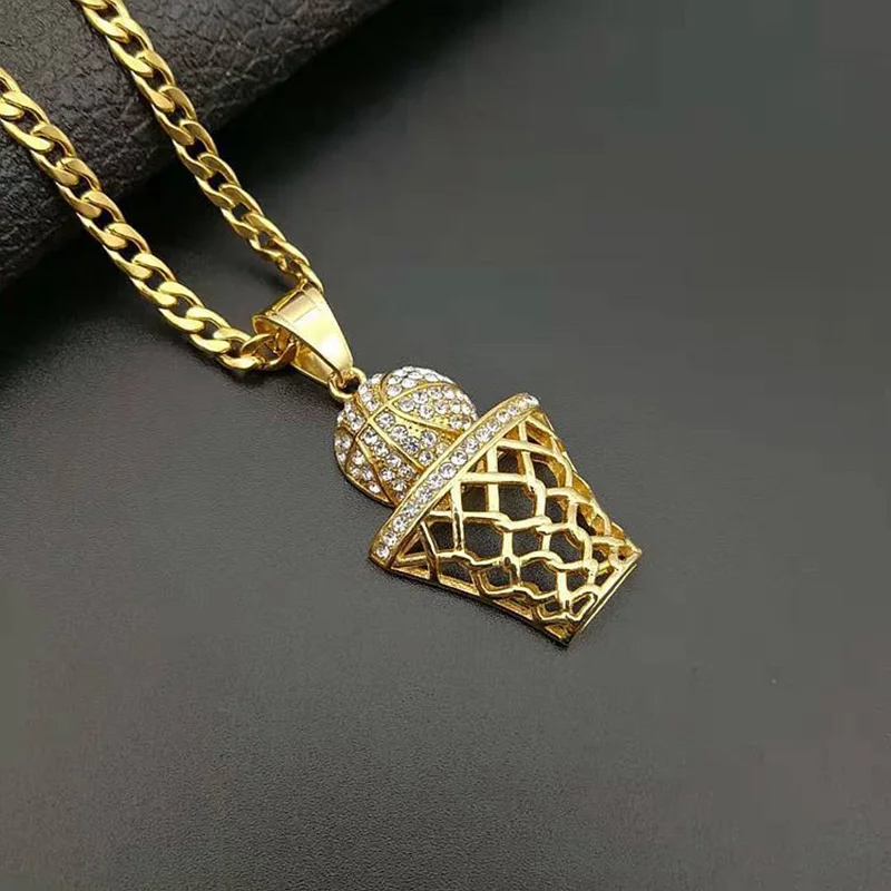 Basketball Basket Pendants Necklace Men 