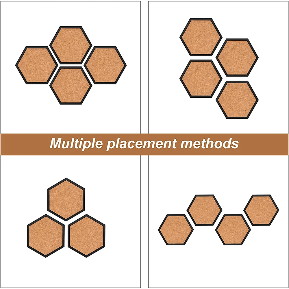 Equilateral Hexagon Cork Board Innovative Message Board Pin Boards Wood Frame Decorative Postcard Wall Bulletin