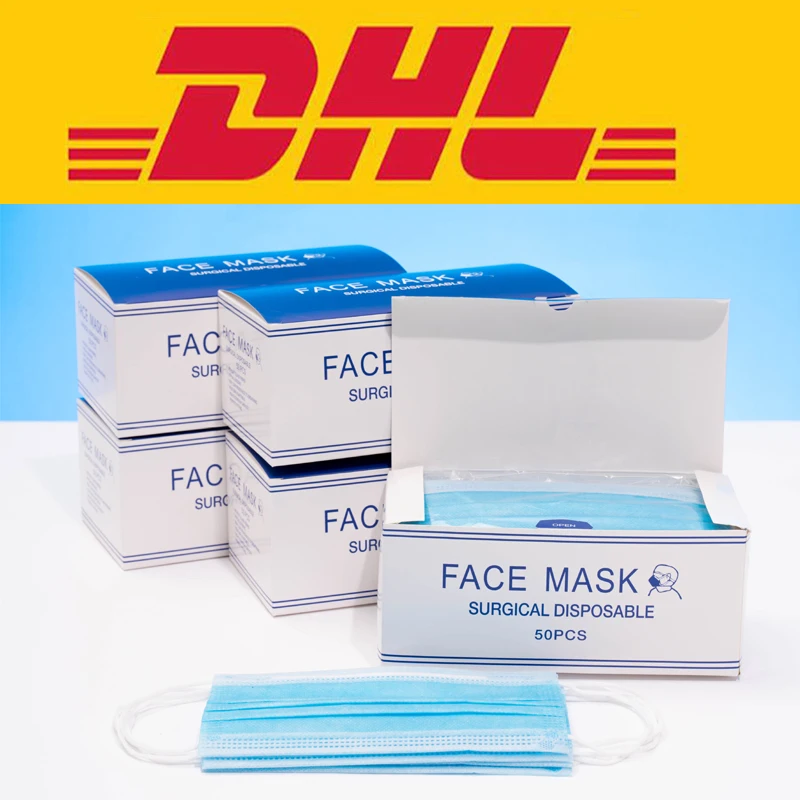

DHL Shipping 50/100/200pcs 3 layers Anti-Dust Dustproof Disposable Earloop Face Mouth Masks Facial Protective Cover Masks