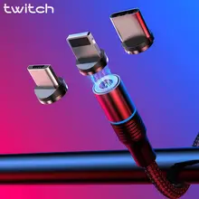 Магнитный Micro USB кабель Twitch 2 м для iPhone, samsung, Android, мобильного телефона, быстрая зарядка, кабель usb type-C, Магнитный зарядный провод