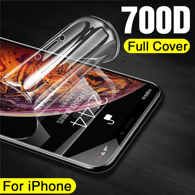 700D полное покрытие экрана протектор Гидрогелевая пленка на для iPhone X XR XS MAX изогнутые края защитная пленка iPhone 11 Pro Max не стекло