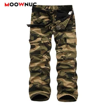 Мужские брюки Карго повседневные Hombre Хлопок толстый зимний камуфляж, Военный стиль плюс размер брюки для бега уличная Мужская MOOWNUC
