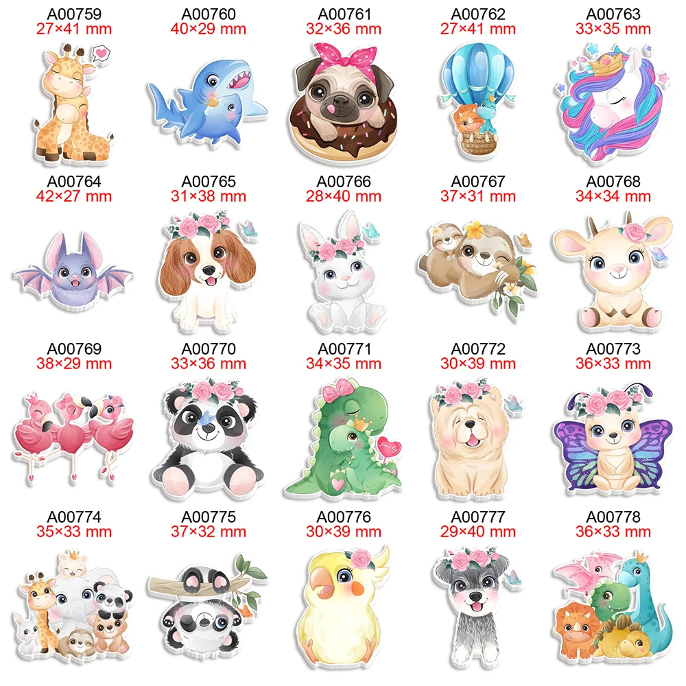 

Baby Animal Cartoon Printed Resin Flatback Planar Cabochon 30pcs/lot DIY for Hair Bow Crafts Phone Case Handmade Materials