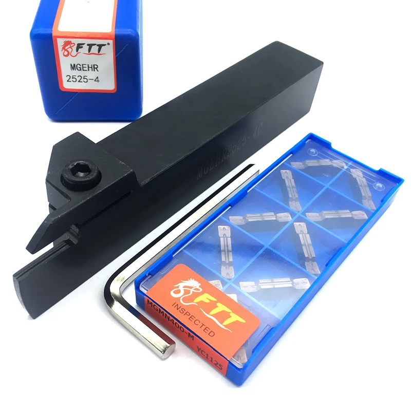 

10PCS MGMN400 M YC1125 Carbide Inserts and 1pc MGEHR2525-4 4mm External Turning Holder Lathe Groove Cutter Tool