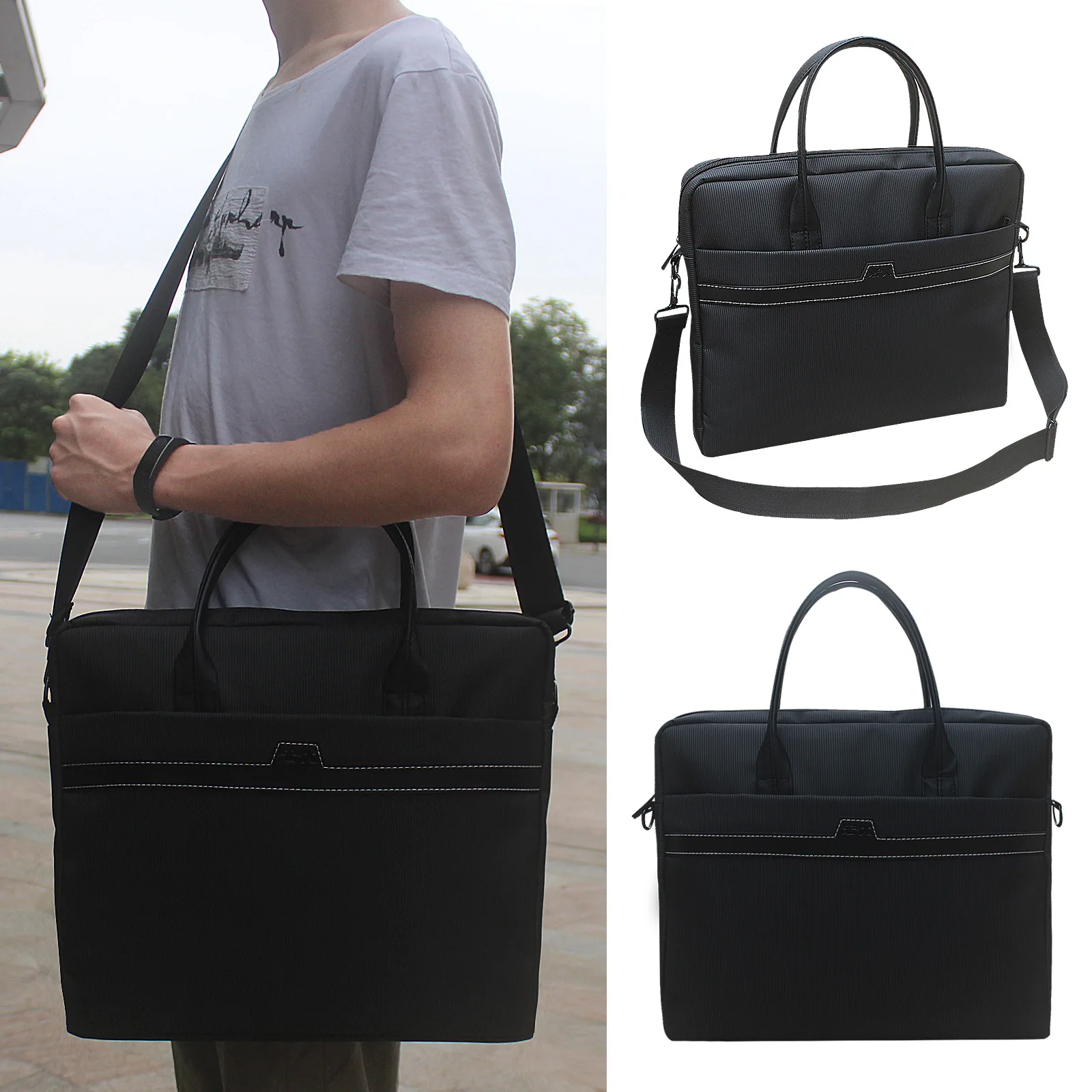 

Hand Business One-Shoulder Canvas Meeting Package File Bag File Holder Shoulder Men's Women's Large Capacity Computer Bag