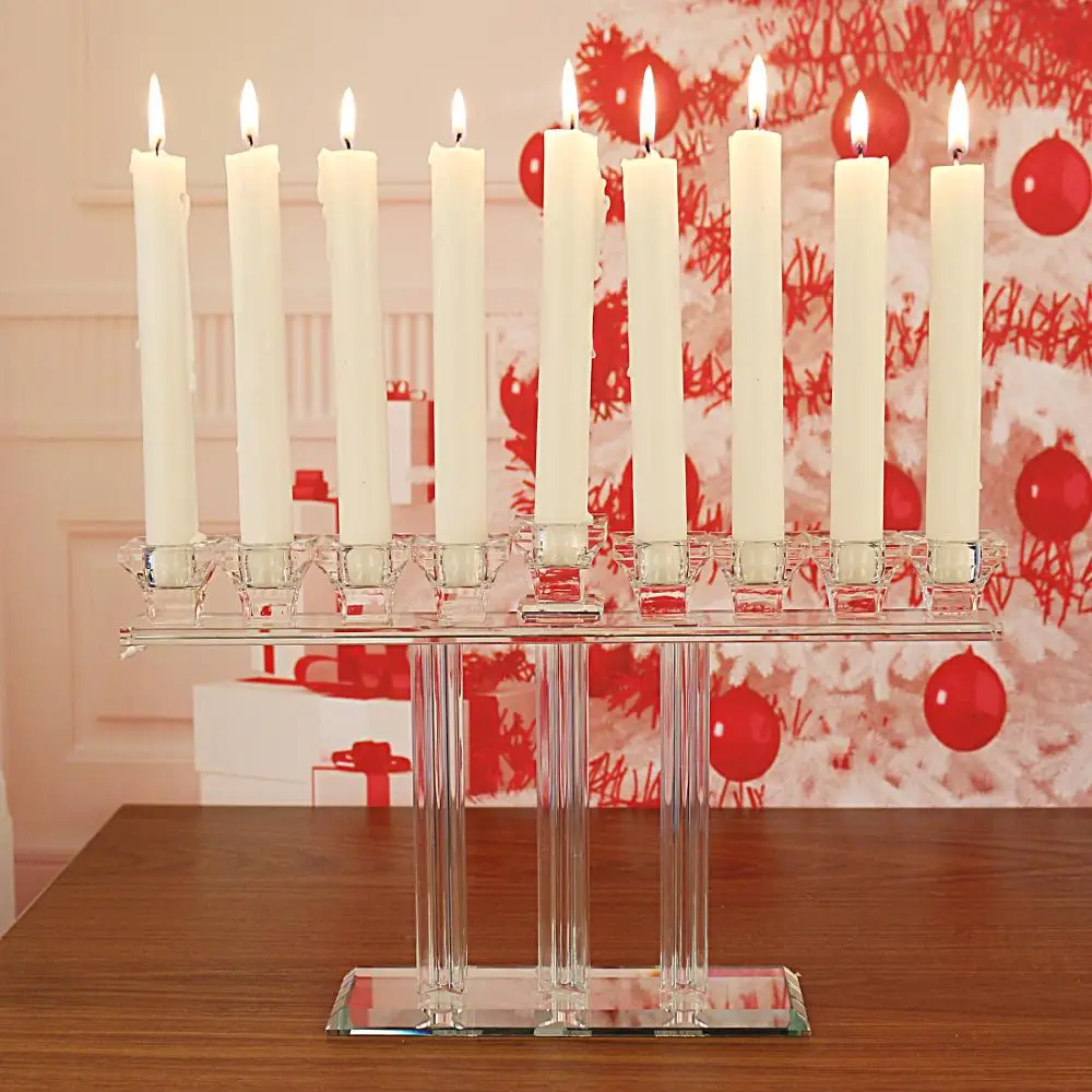 H& D 9 головок хрустальный канделябр Hanukkah Menorah подсвечник элегантный домашний декор свадебный центральный подарок на новоселье