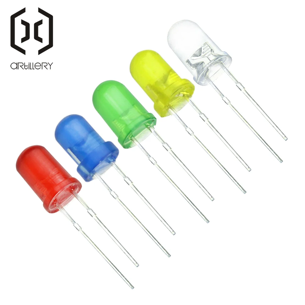 5valuesx20Pcs = 100 шт. UltraBright красный/зеленый/синий/белый/желтый Ultra Bright 5 мм круглый светодио дный диода F5 светодио дный