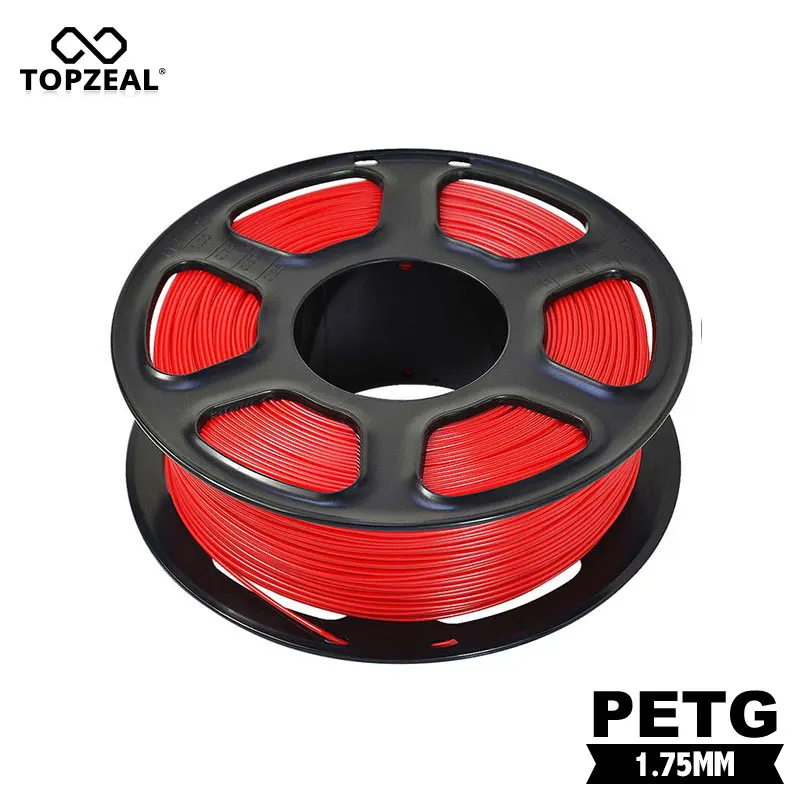 Филамент TOPZEAL для 3D принтера PETG точное измерение +/ 0 02 мм катушка 1 кг красного