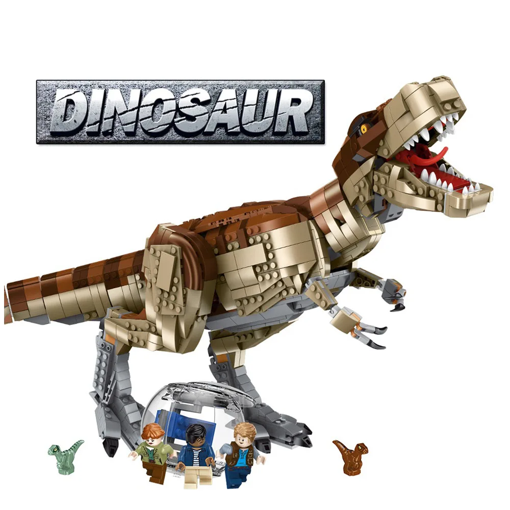 

1538pcs Jurassic World assemble T. rex Rampag dinosaur model building blocks legoed bricks educational toys gifts for children