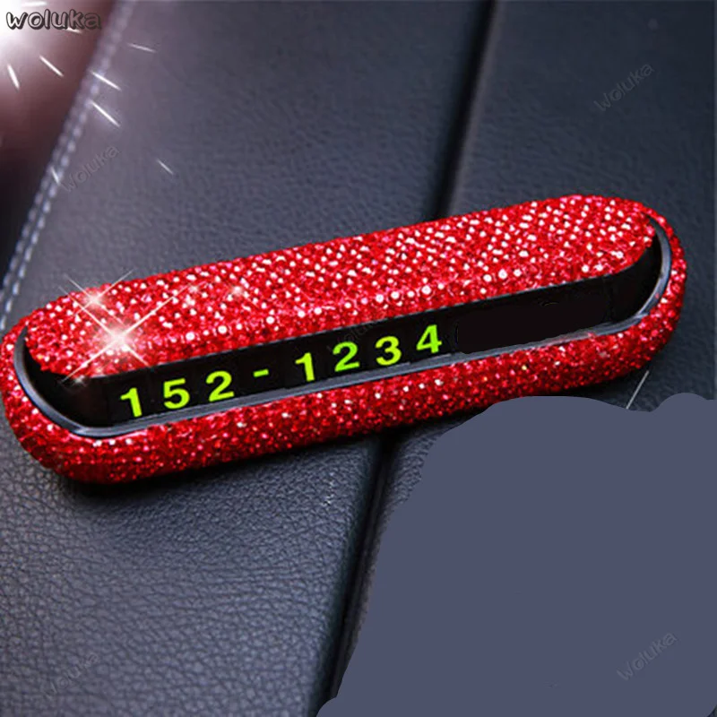 Алмазная Автомобильная Временная парковочная карта с кристаллами светящаяся пластина для мобильного телефона скрытое оснащение салона машины CD50 Q04