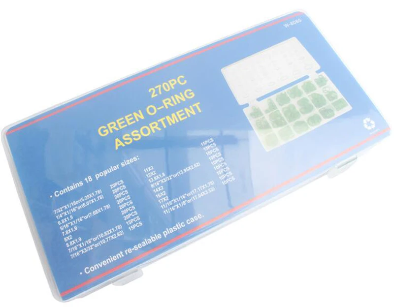 270pc Seal O-ring Gaskets Sets Air Conditioning Rubber Washer Assortment for R22 R134a Green Standard Parts