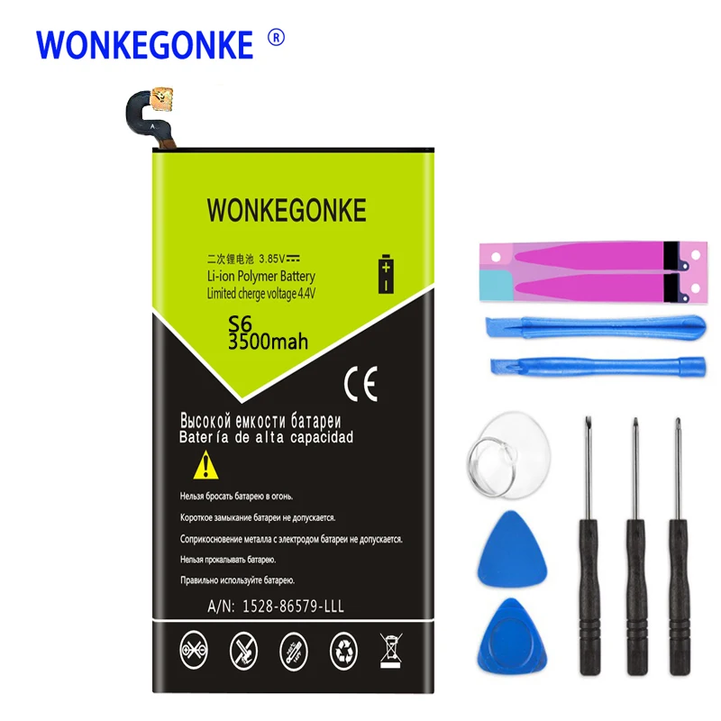Аккумулятор WONKEGONKE для Samsung Galaxy S6 G920 G920F G920i G9200 G9208 G9209|Аккумуляторы мобильных