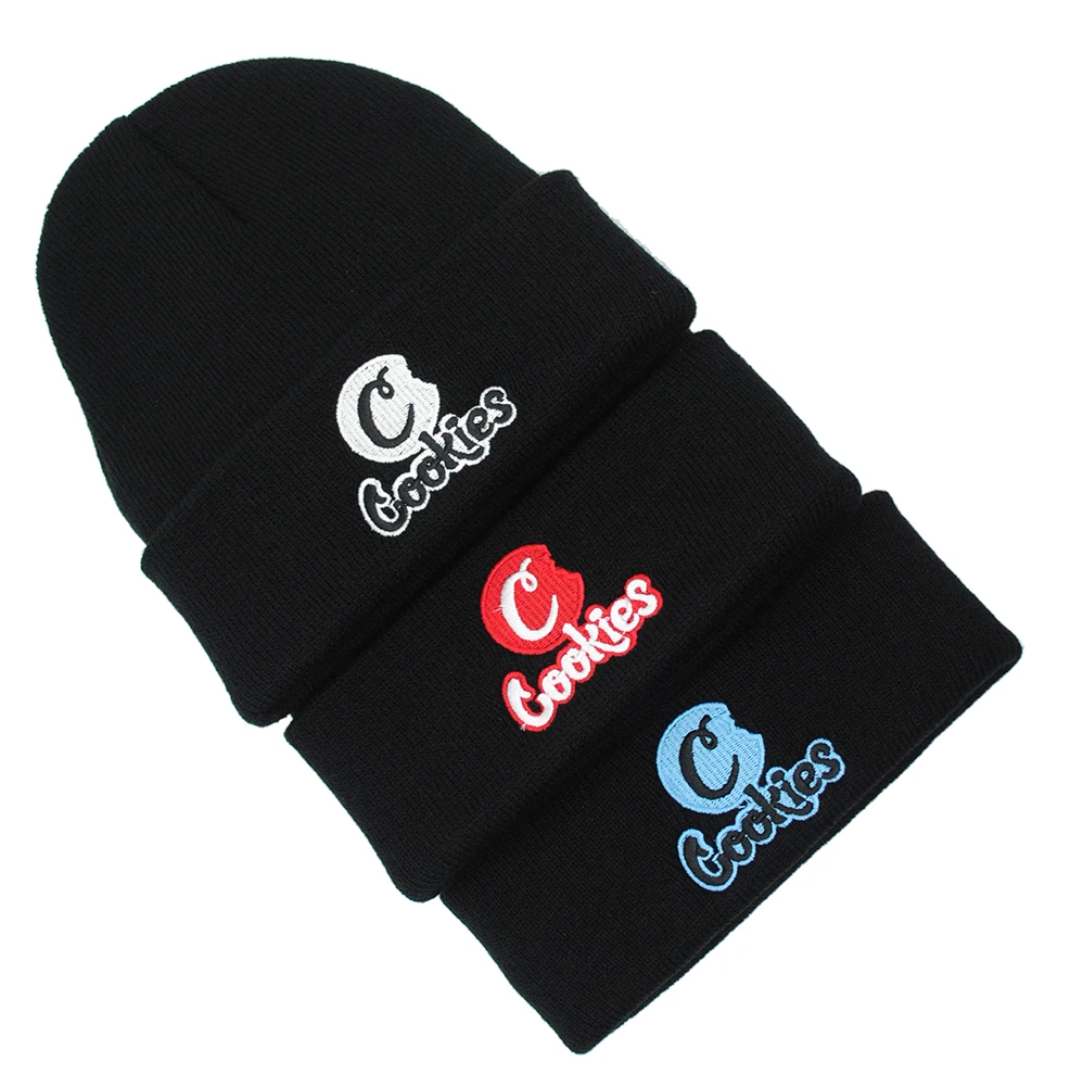 Embroidery Knitted Beanies Hats Men Women Solid Winter Warm Ski Hats Skullies Soft Elastic Sport Cap Swanowing