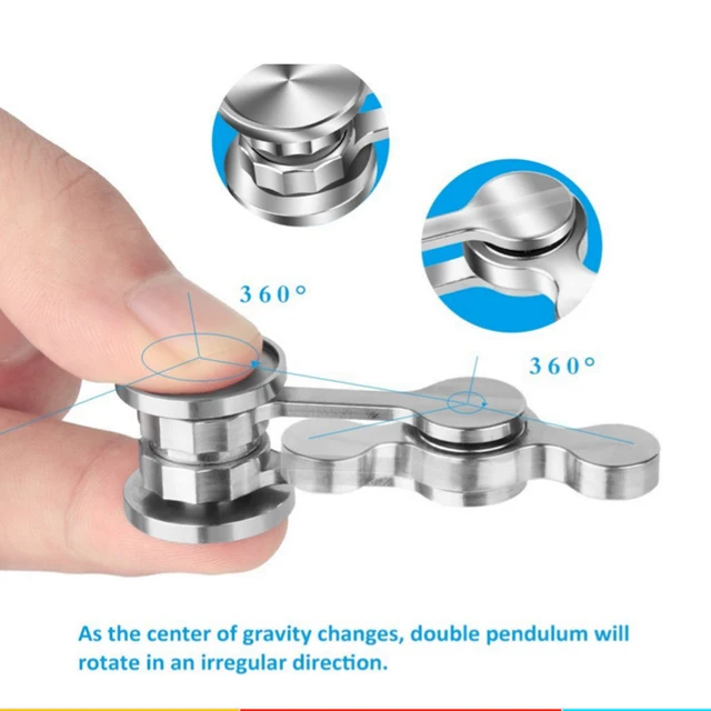 304 stainless steel Chaotic pendulum Fingertip gyro Double pendulum stainless steel Edc adult decompression toy Manual rotator 2