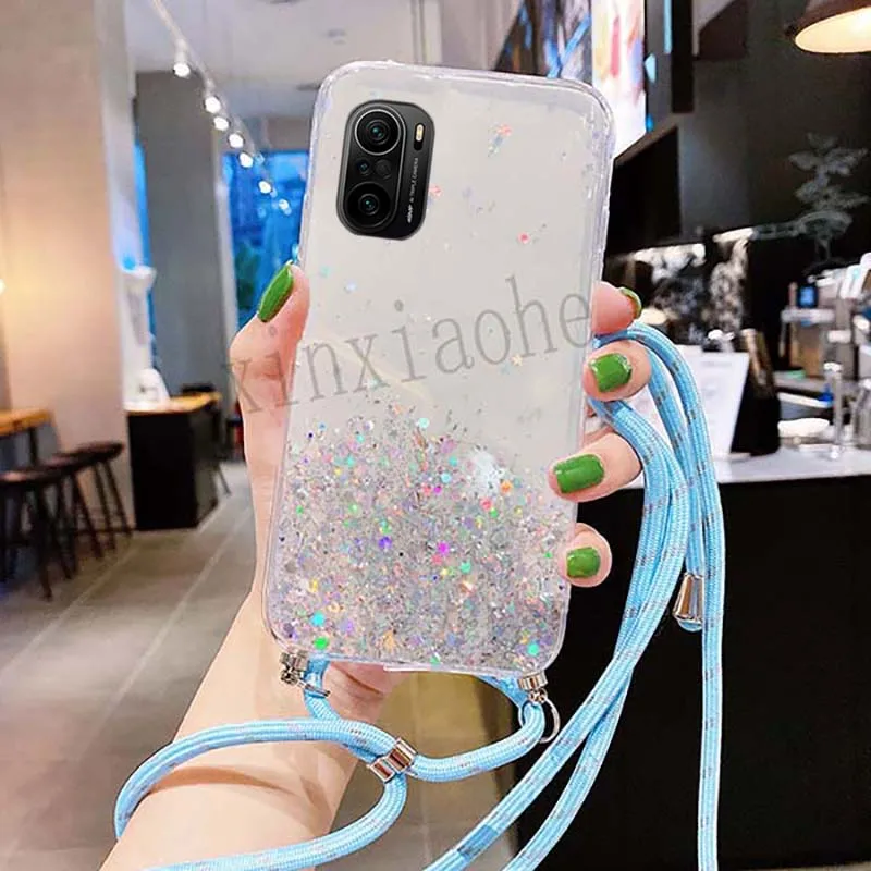 Чехол для телефона Xiaomi Mi 11X pro Style Lanyard Bling Glitter Soft Tpu Прозрачный чехол | Мобильные