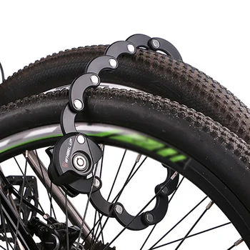 

High Security Bike Lock, Heavy Duty Anti-Theft Bicycle Chain Lock Folding, Alloy Hamburger Shape Lock For Roads Bike Mountain