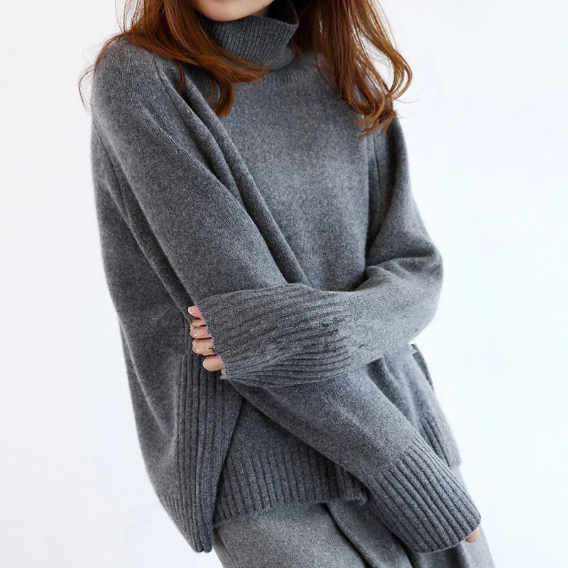 Походные свитера с высоким воротом для девочек, шерстяные футболки для женщин, хорошее качество,, женский свитер с высоким воротом, PY-4021 - Цвет: PY-4021-Grey