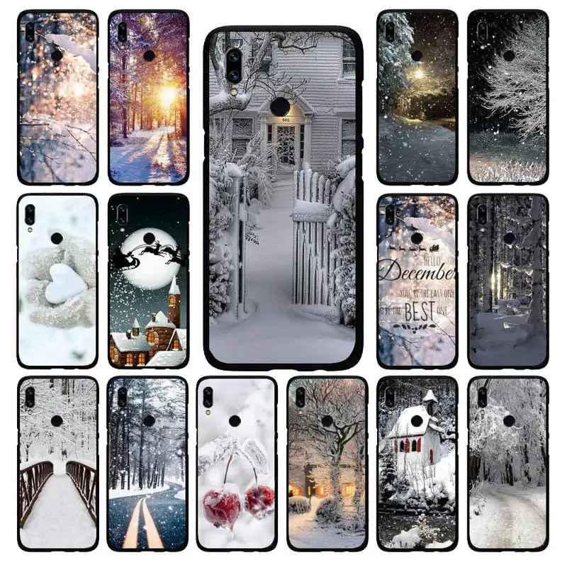 

Landscape Winter Snow Christmas capa Phone Case coque cover funda For Xiaomi MIX 2 2S redmi note 10 8 9 t s pro k 30 pro F1