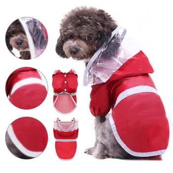 

Pet Dog Cat Raincoat Dog Hooded Clothes Reflective Rain Coat Puppy Waterproof Jackets For Medium And Large Dogs