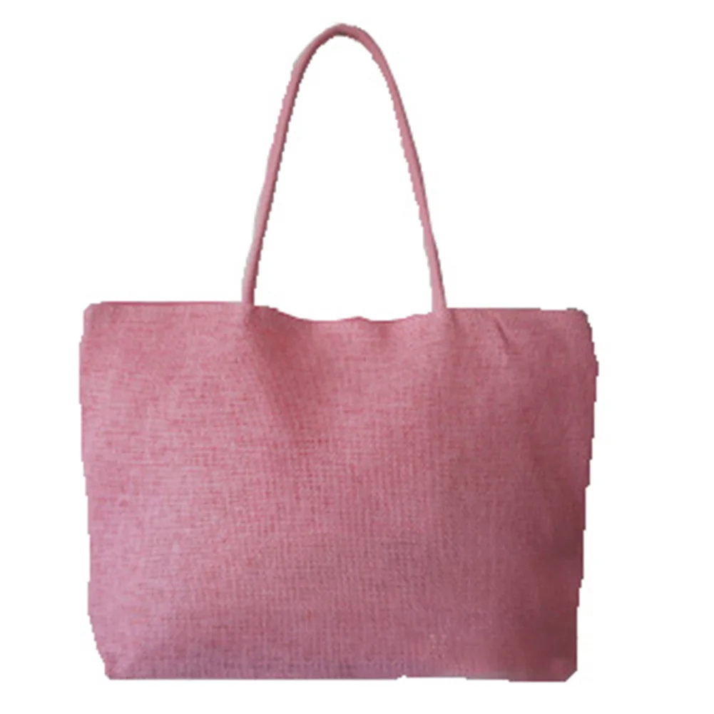 2021 New Fashion Women Handbag Simple Candy Color Large Straw Beach Bag Women Casual Shoulder Bag 