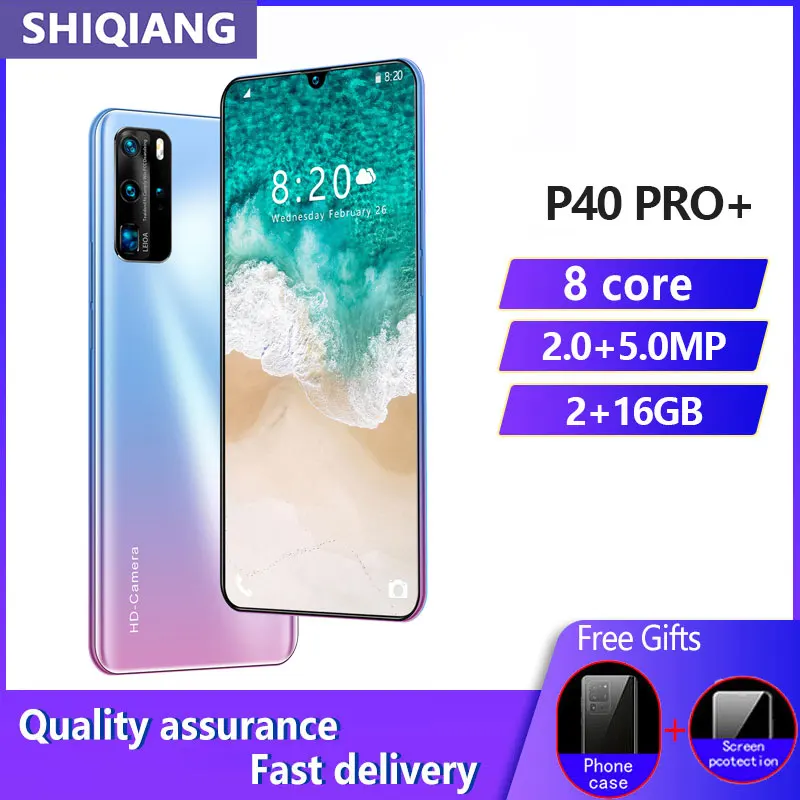 Soyes P40 Pro + Smartphone 2MP + 5MP 7.2 Inch Scherm 6800Mah Android Global Versie Dual Sim-kaart Mobiele telefoon Gezicht Unlock