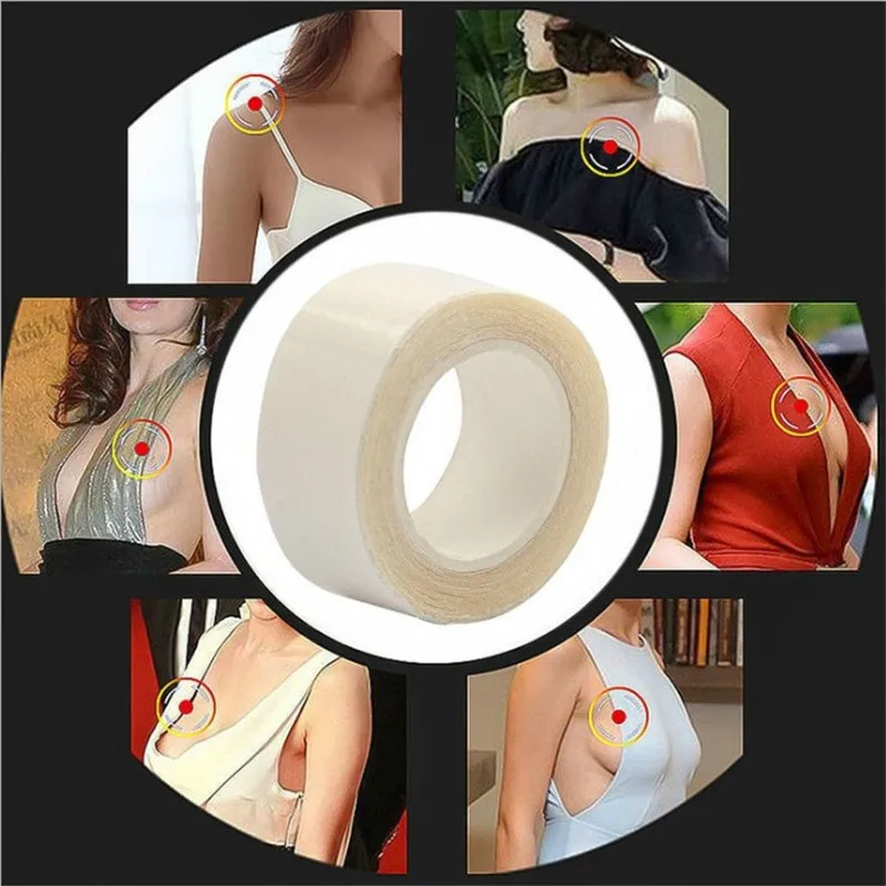 

CALOFE 2020 Hot 5 Meters Double Sided Adhesive Safe Body Tape Clothing Clear Lingerie Bra Strip Medical Waterproof Tape
