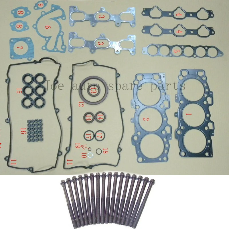 G6BA G6BAG G6BAY Engine Full gasket set kit cylinder head bolt nuts for Hyundai Sonata/Trajet/Santa/Coupe / KIA Magentis 2.7L |