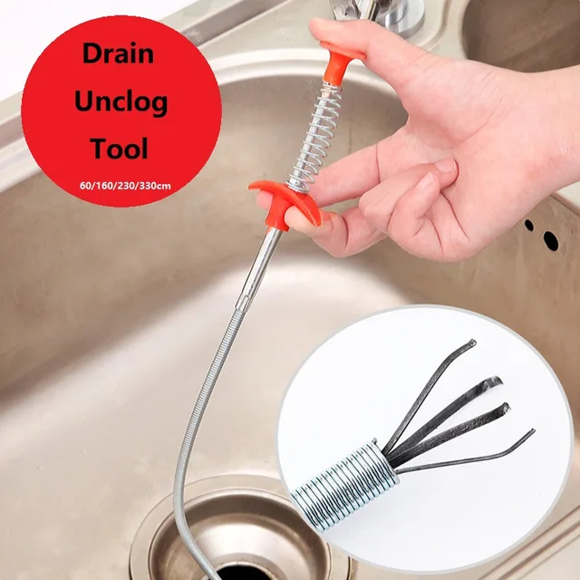 Drain Clog Remover Tool Hair Hook Bathroom Snake Sink Unclog Cleaner  Kitchen