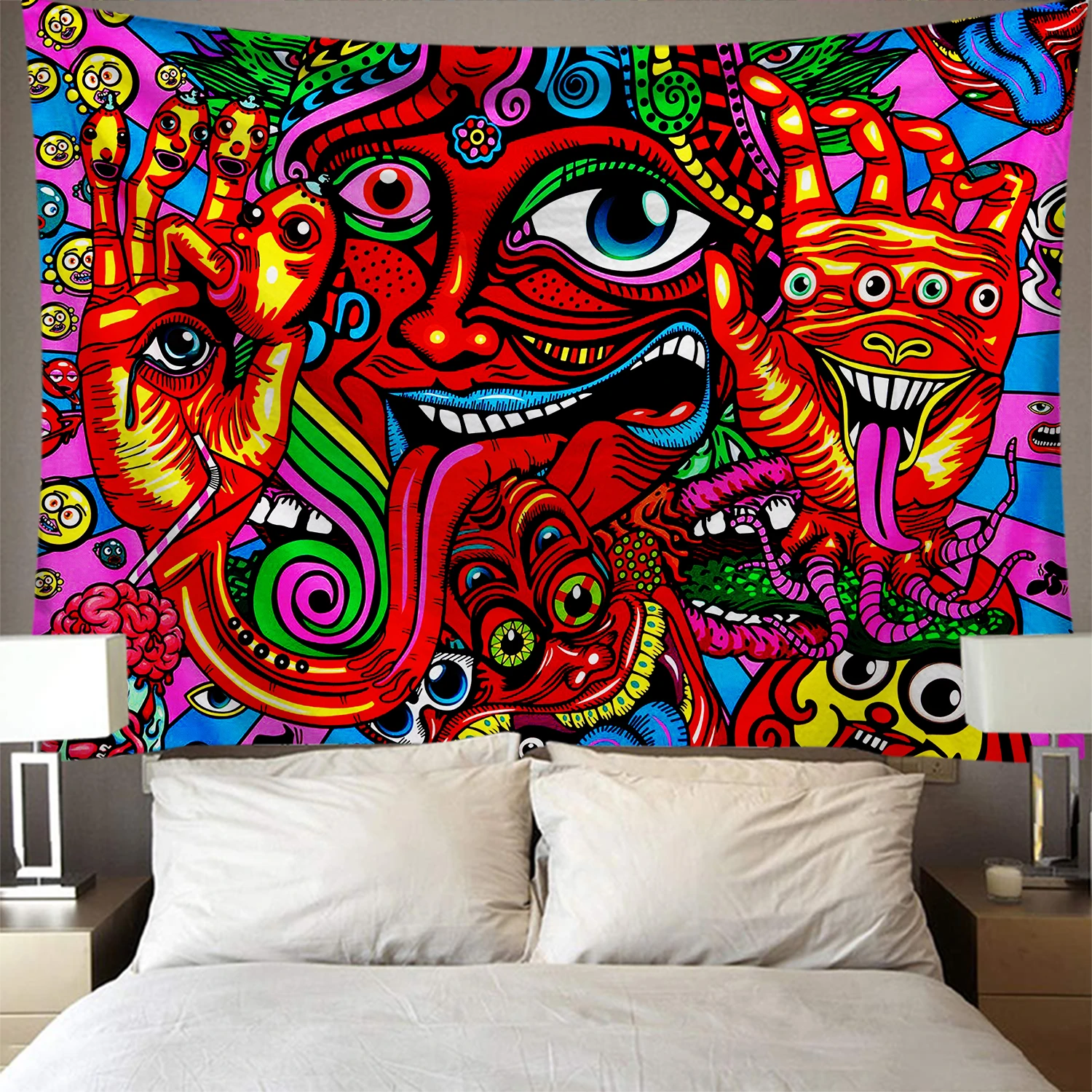 Psychedelic Printing Background Cloth Painting Wall Hanging Home Decor Tapestry 