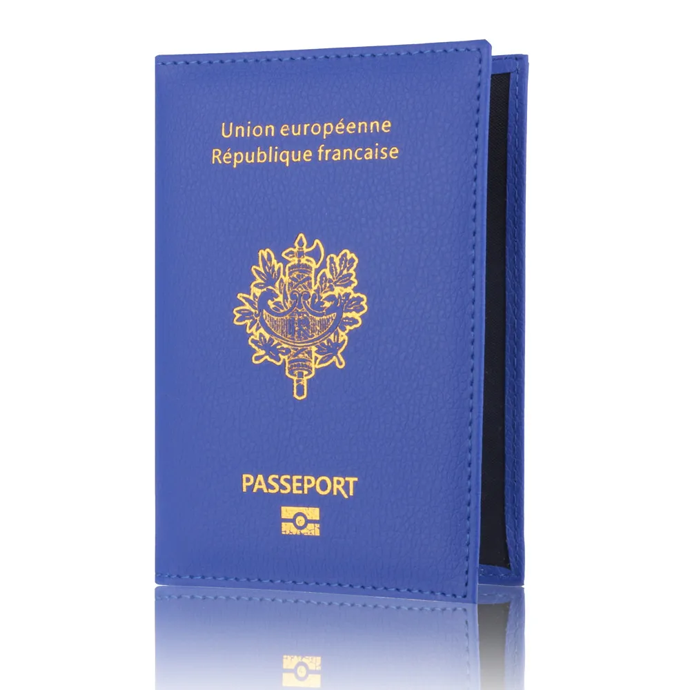 Мягкая обложка для паспорта, Обложка для паспорта, держатель для карт, мужской или женский защитный кошелек, деловая сумка, кожа,, модная кожаная обложка для паспорта - Цвет: Blue
